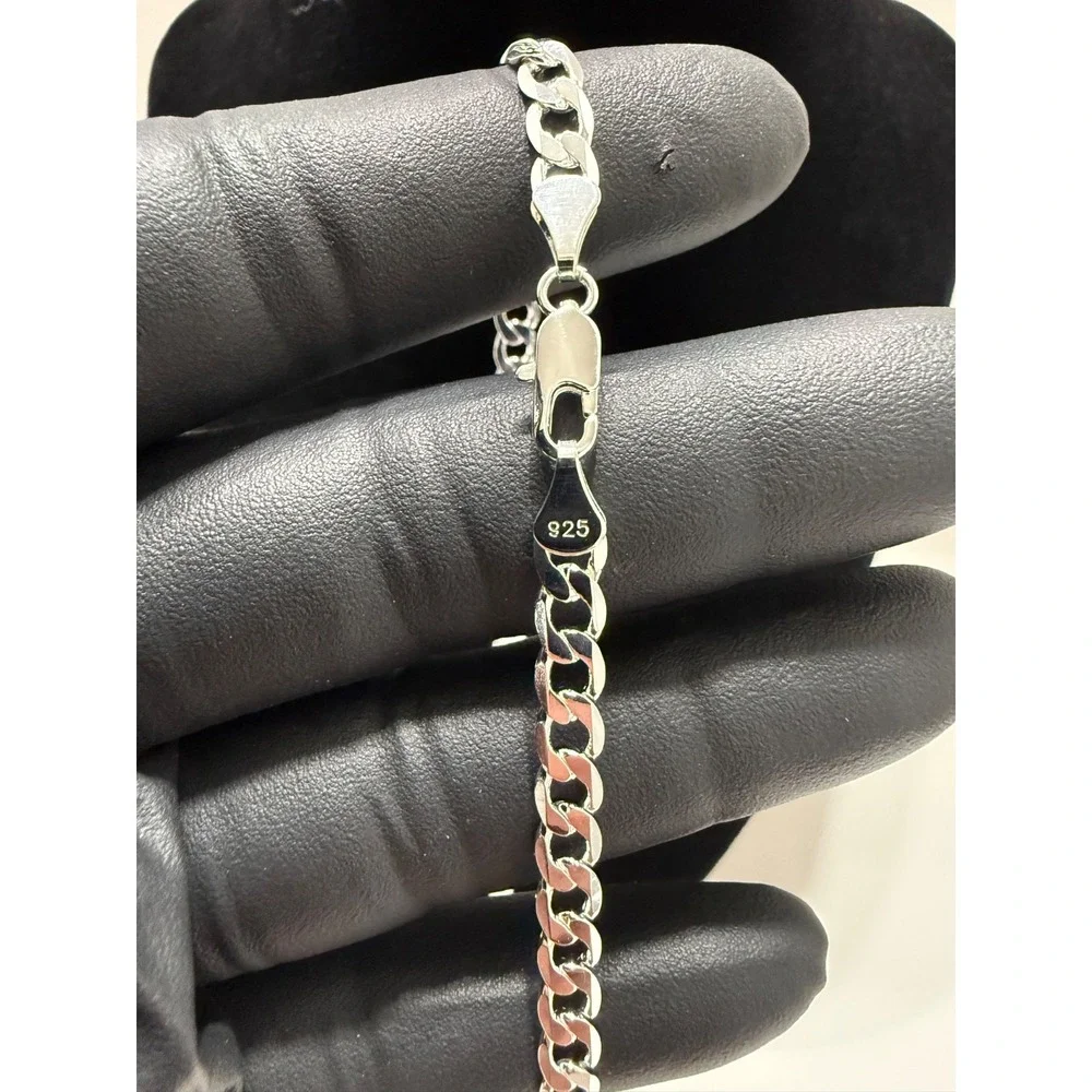 cuban necklace chain silver filled stamped 24 inch 5mm lobster clasp